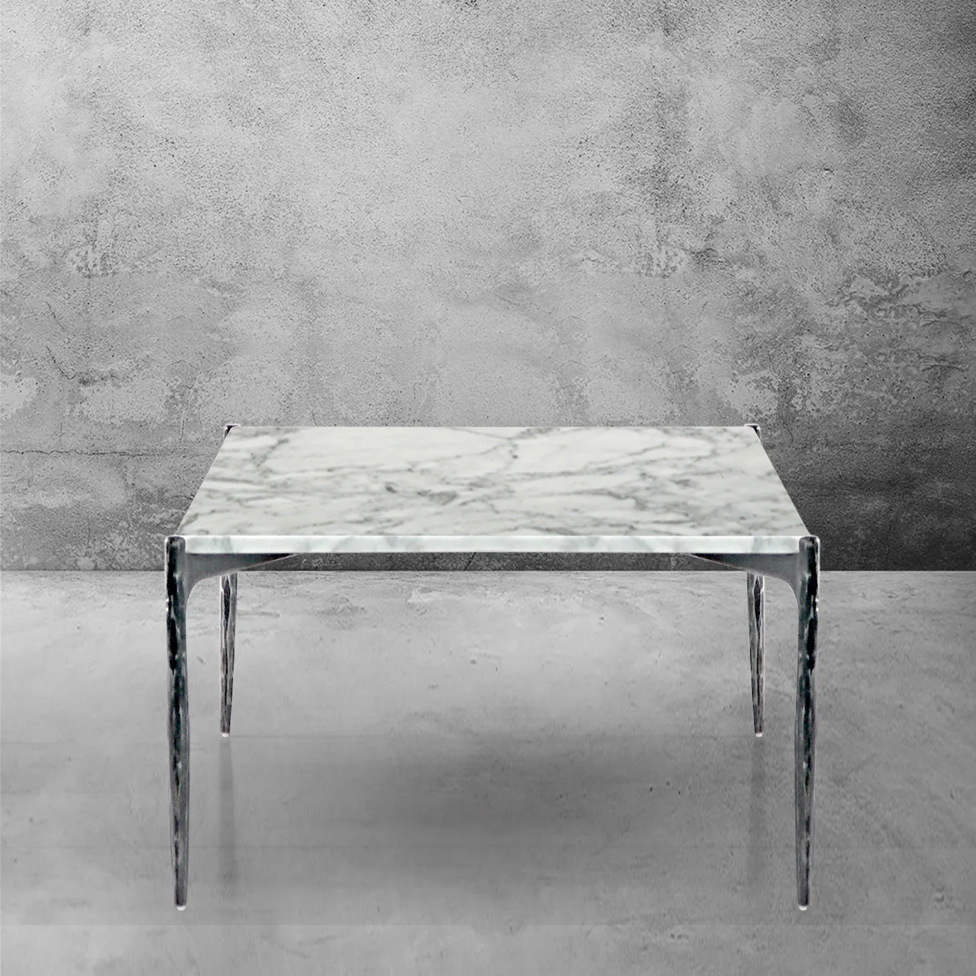 Hand-Forged Metal Rectangle Horn Marble Coffee Table 48"W - Image 6