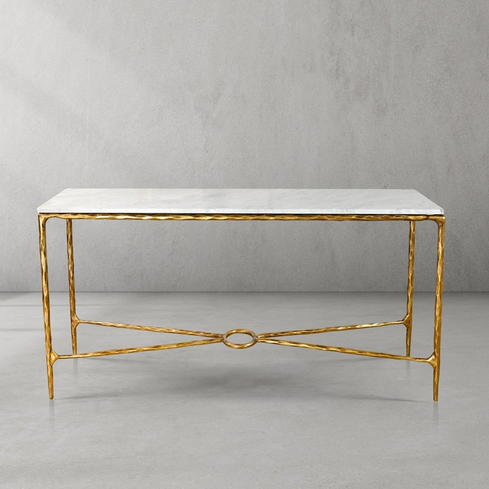 Hand-Forged Metal Rectangle Marble Console Table 60" 72" - Image 41
