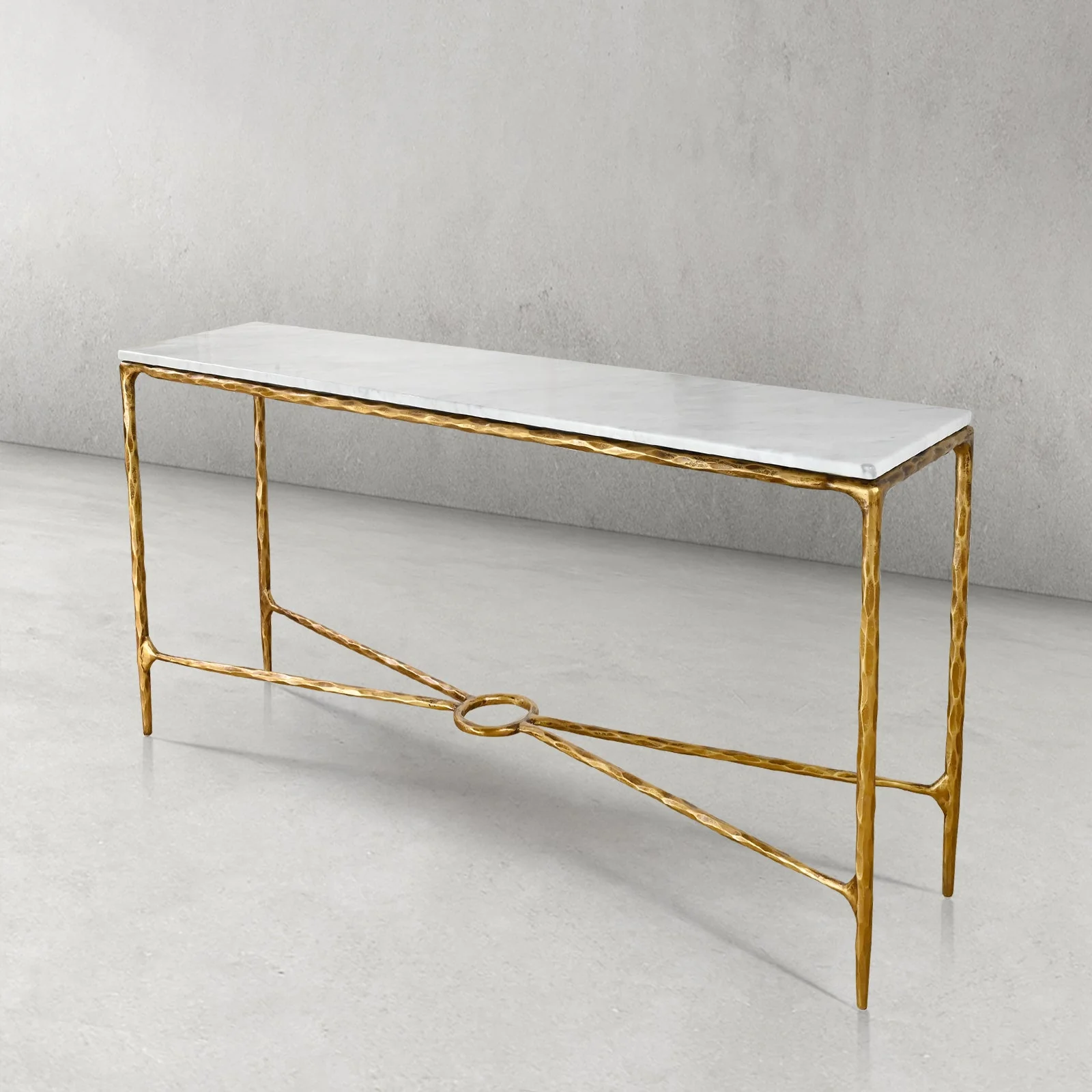 Hand-Forged Metal Rectangle Marble Console Table 60" 72" - Image 45