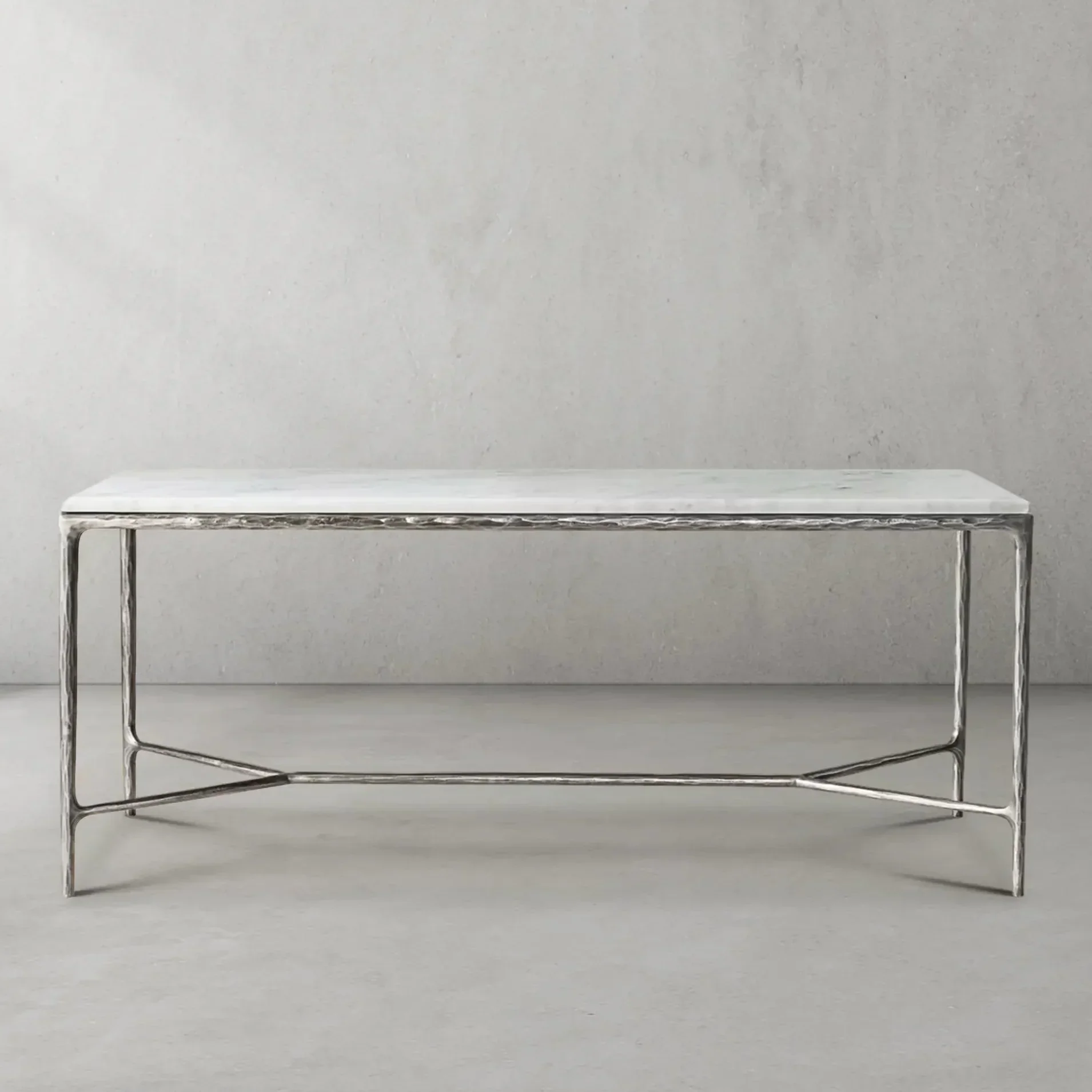 Hand-Forged Metal Rectangle Marble Desk - Image 26