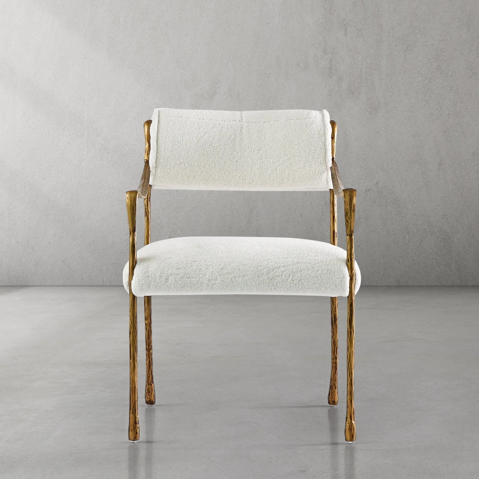 Hand-Forged Metal Retro Copper Iron Frame Dining Chair - Image 7