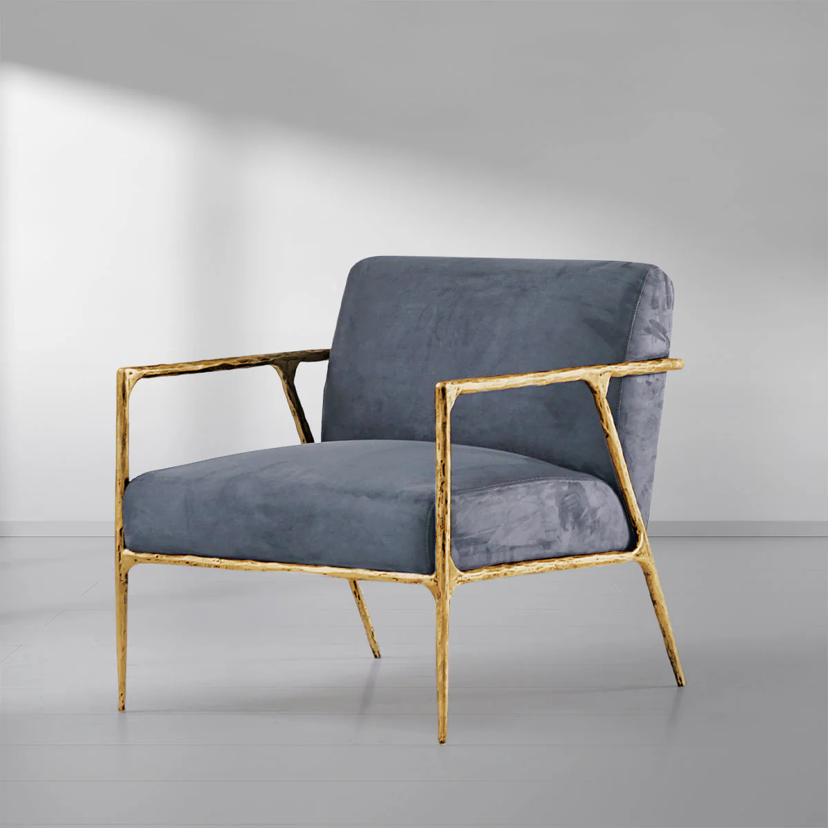 Hand-Forged Metal Retro Silver Iron Frame Track Armchair - Image 22