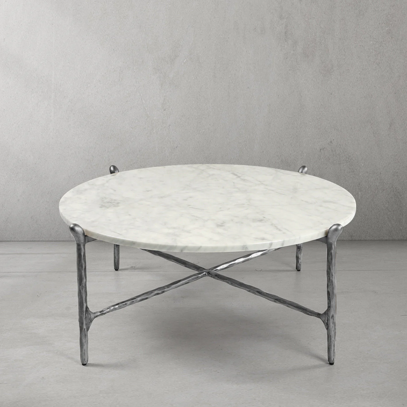 Hand-Forged Metal Round  Horn Marble Coffee Table & Side Table - Image 18