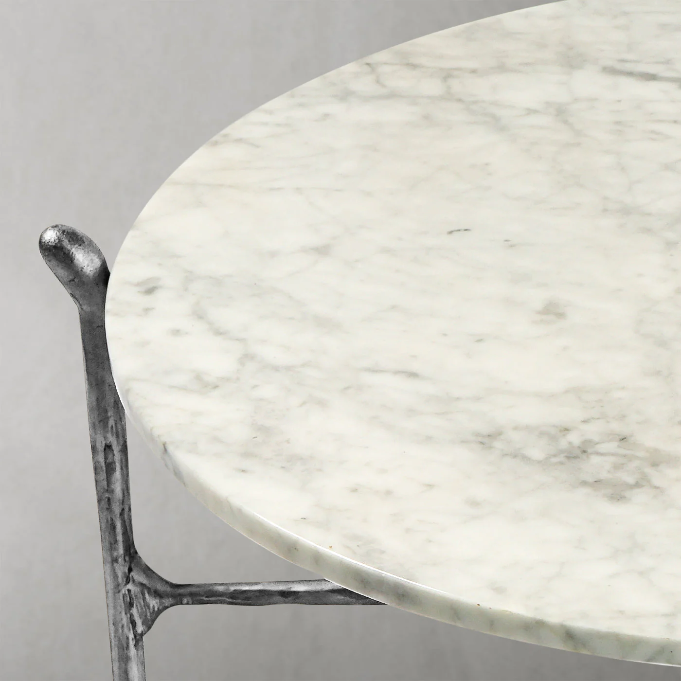 Hand-Forged Metal Round  Horn Marble Coffee Table & Side Table - Image 21