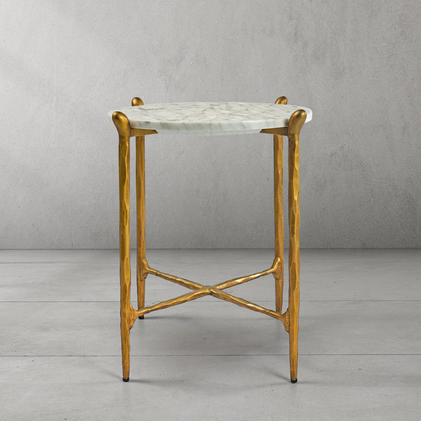 Hand-Forged Metal Round  Horn Marble Coffee Table & Side Table - Image 24