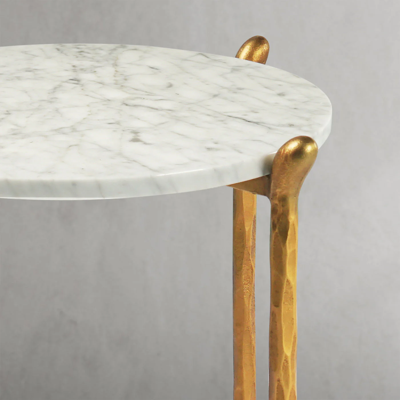 Hand-Forged Metal Round  Horn Marble Coffee Table & Side Table - Image 28
