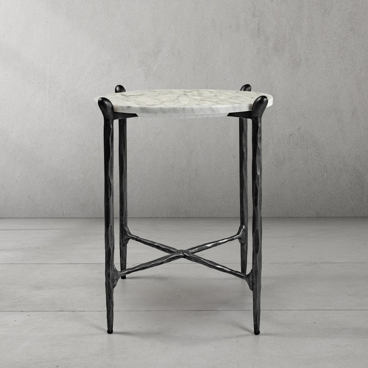 Hand-Forged Metal Round  Horn Marble Coffee Table & Side Table - Image 32