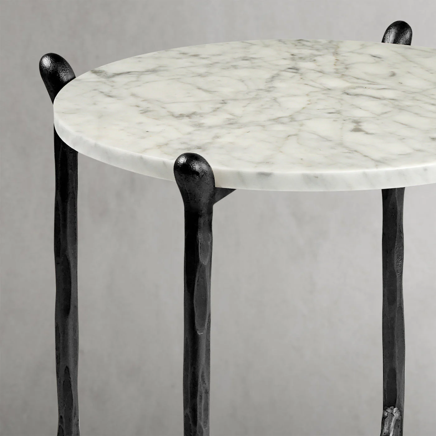 Hand-Forged Metal Round  Horn Marble Coffee Table & Side Table - Image 33