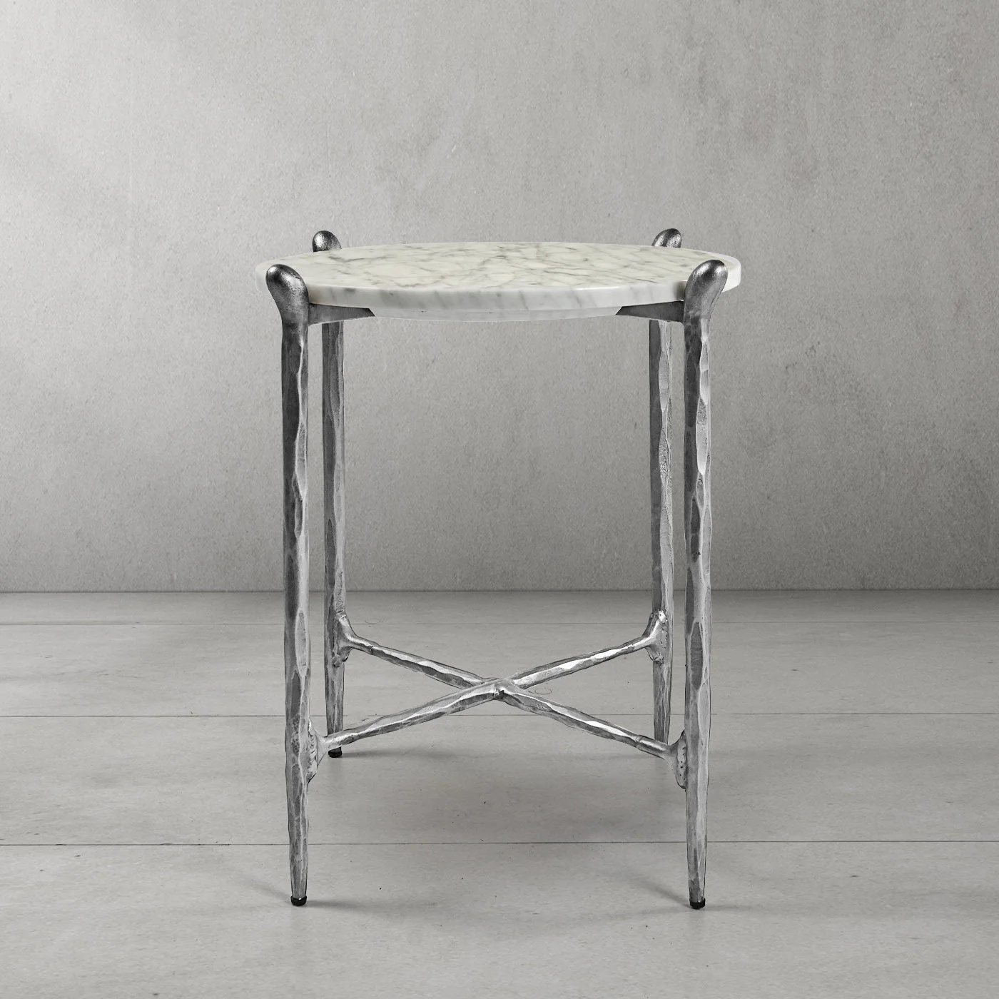 Hand-Forged Metal Round  Horn Marble Coffee Table & Side Table - Image 35
