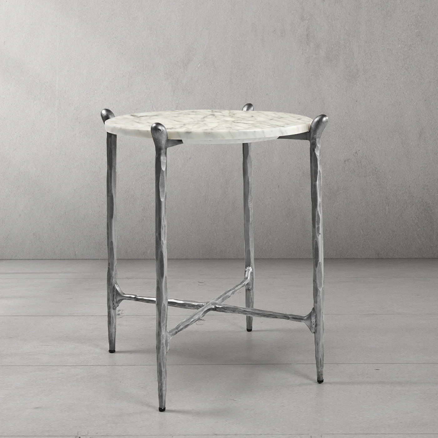 Hand-Forged Metal Round  Horn Marble Coffee Table & Side Table - Image 36