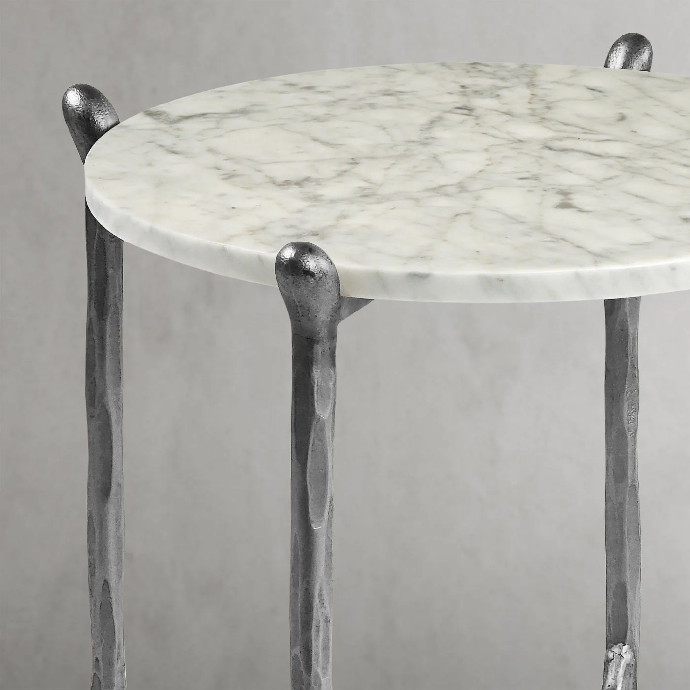 Hand-Forged Metal Round  Horn Marble Coffee Table & Side Table - Image 39