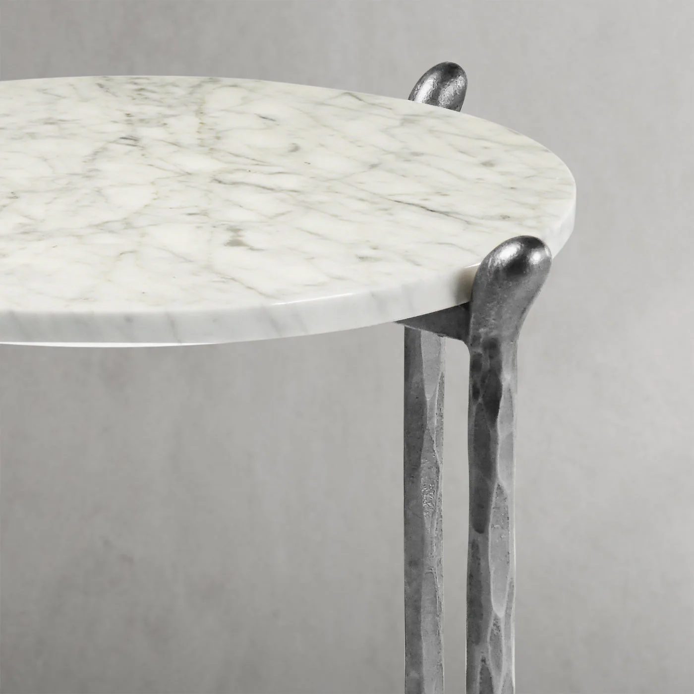 Hand-Forged Metal Round  Horn Marble Coffee Table & Side Table - Image 40