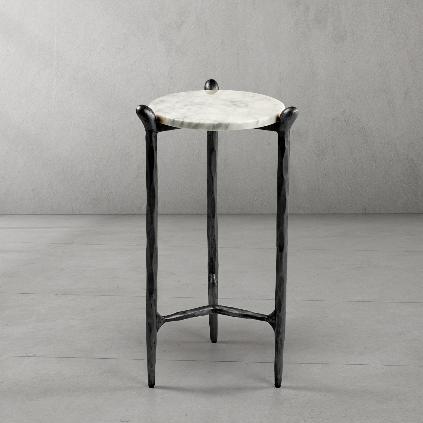 Hand-Forged Metal Round  Horn Marble Coffee Table & Side Table - Image 49