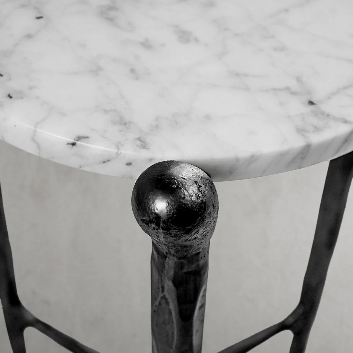 Hand-Forged Metal Round  Horn Marble Coffee Table & Side Table - Image 52