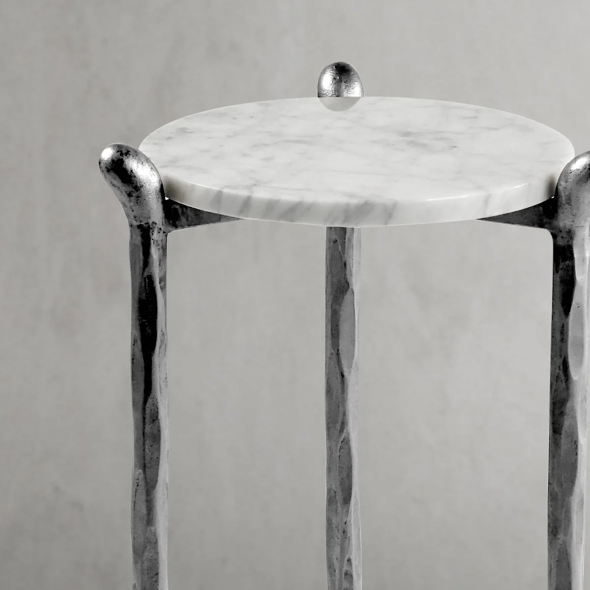 Hand-Forged Metal Round  Horn Marble Coffee Table & Side Table - Image 56