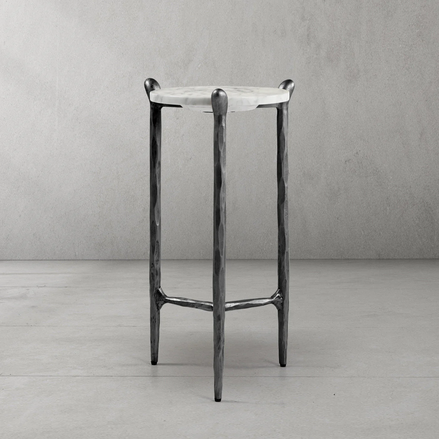 Hand-Forged Metal Round  Horn Marble Coffee Table & Side Table - Image 60