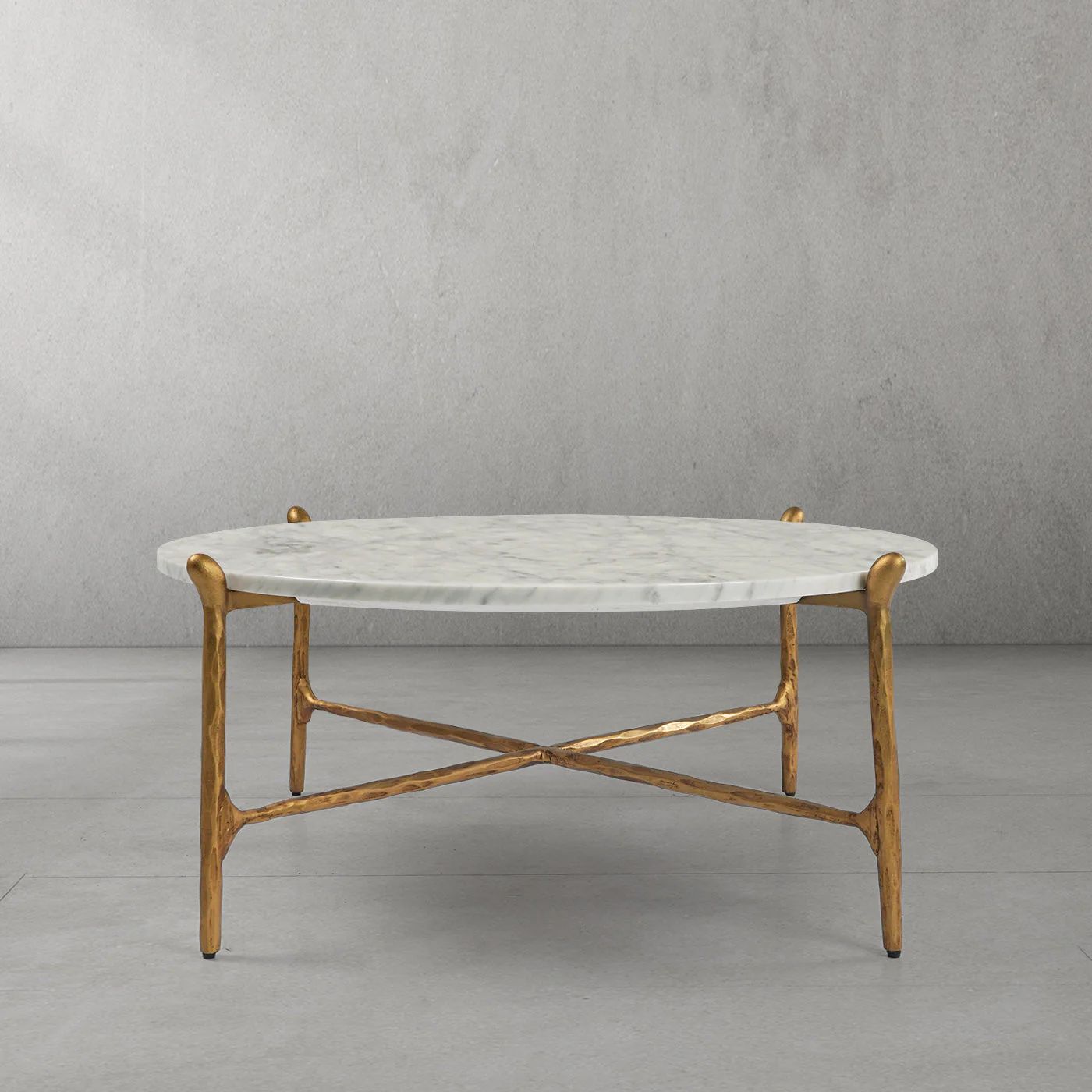Hand-Forged Metal Round  Horn Marble Coffee Table & Side Table - Image 65