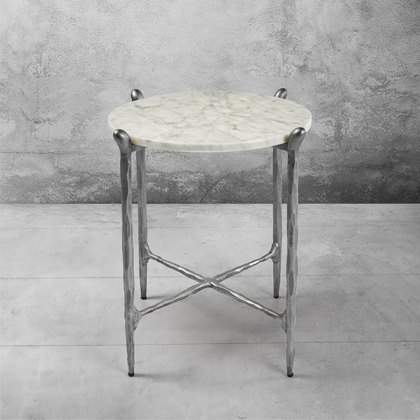 Hand-Forged Metal Round  Horn Marble Coffee Table & Side Table - Image 73