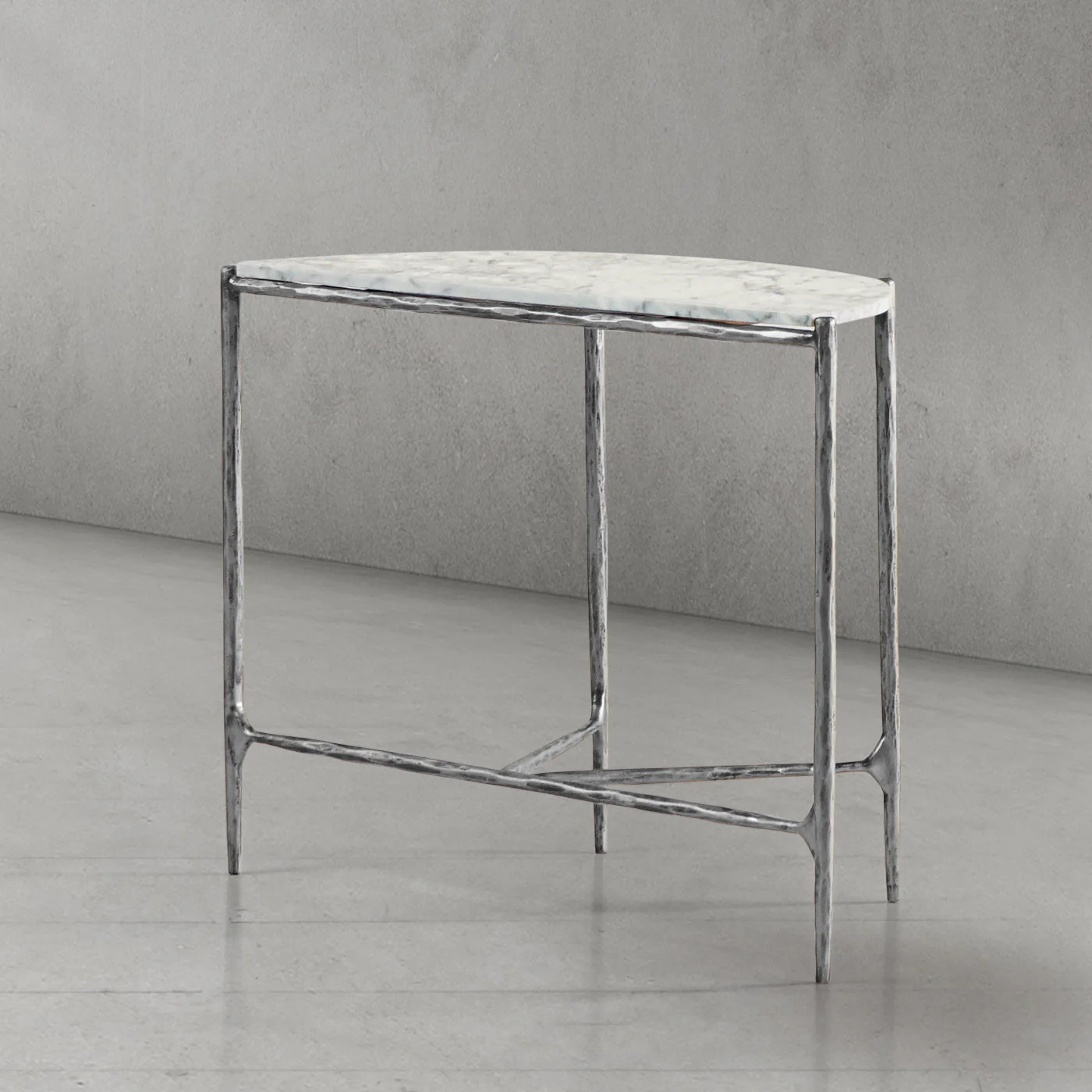 Hand-Forged Metal Semi-circle Console Table - Image 9