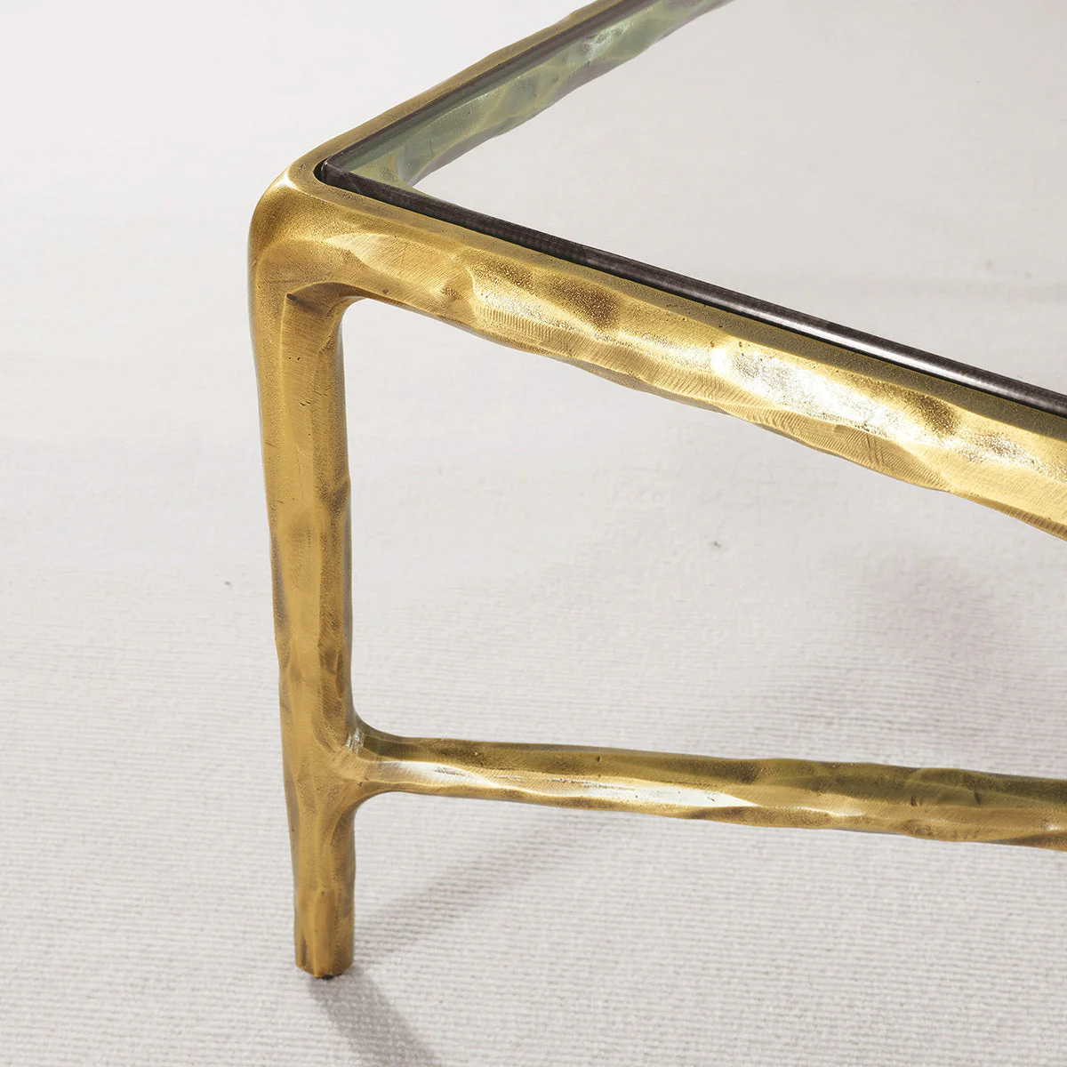 Hand-Forged Metal Square Glass Coffee Table - Image 12