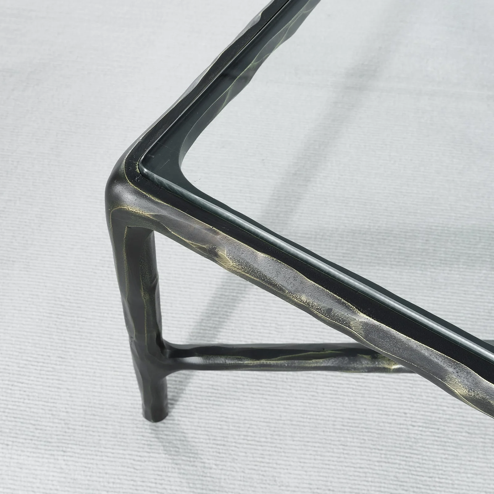 Hand-Forged Metal Square Glass Coffee Table - Image 22