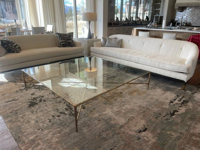 Hand-Forged Metal Square Glass Coffee Table - Image 6