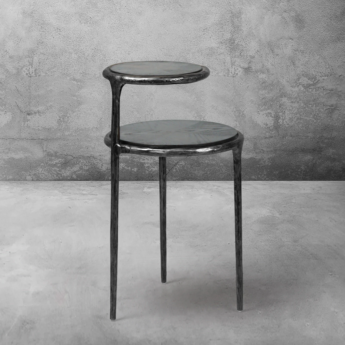Hand-Forged Metal Tiered Accent Table - Image 10