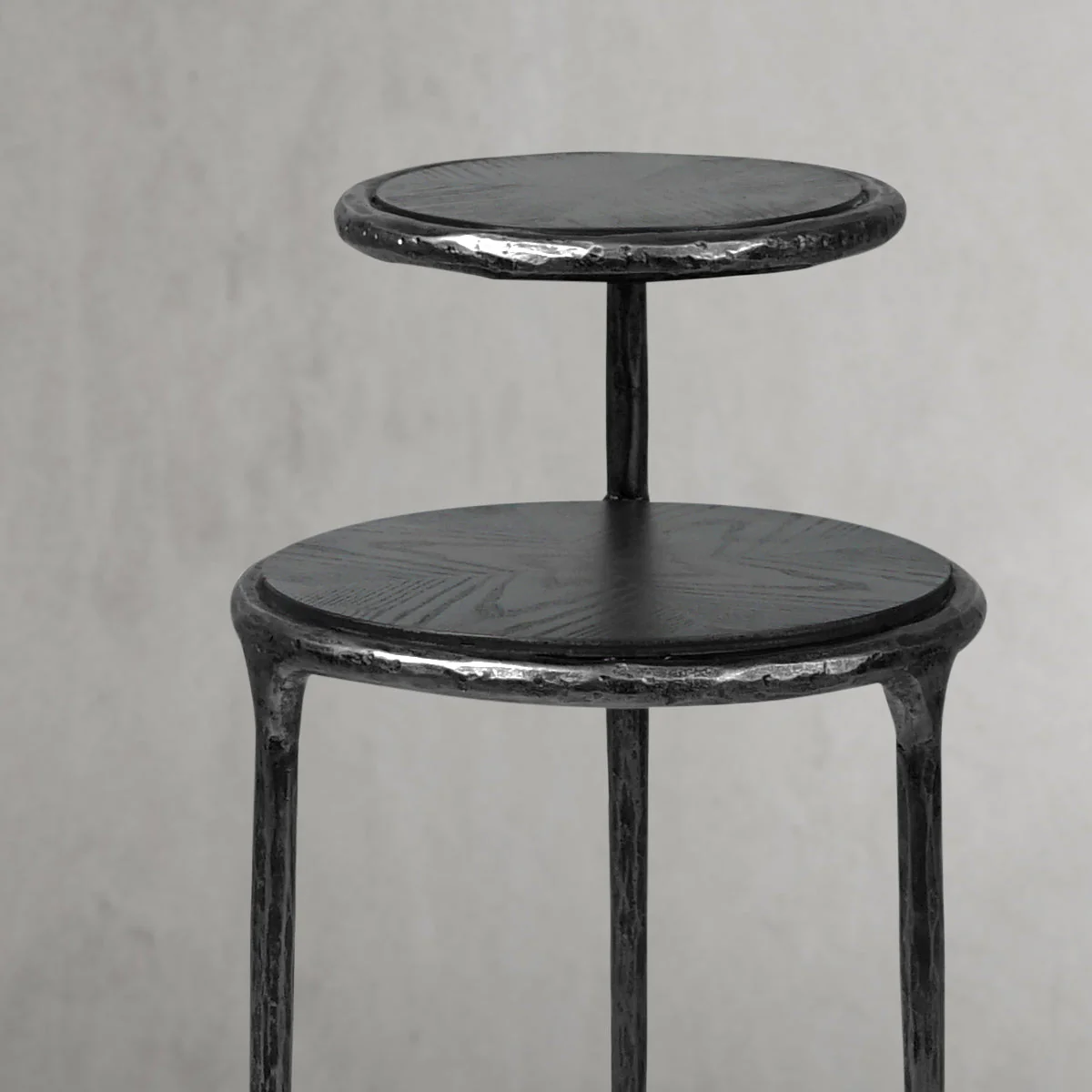 Hand-Forged Metal Tiered Accent Table - Image 12