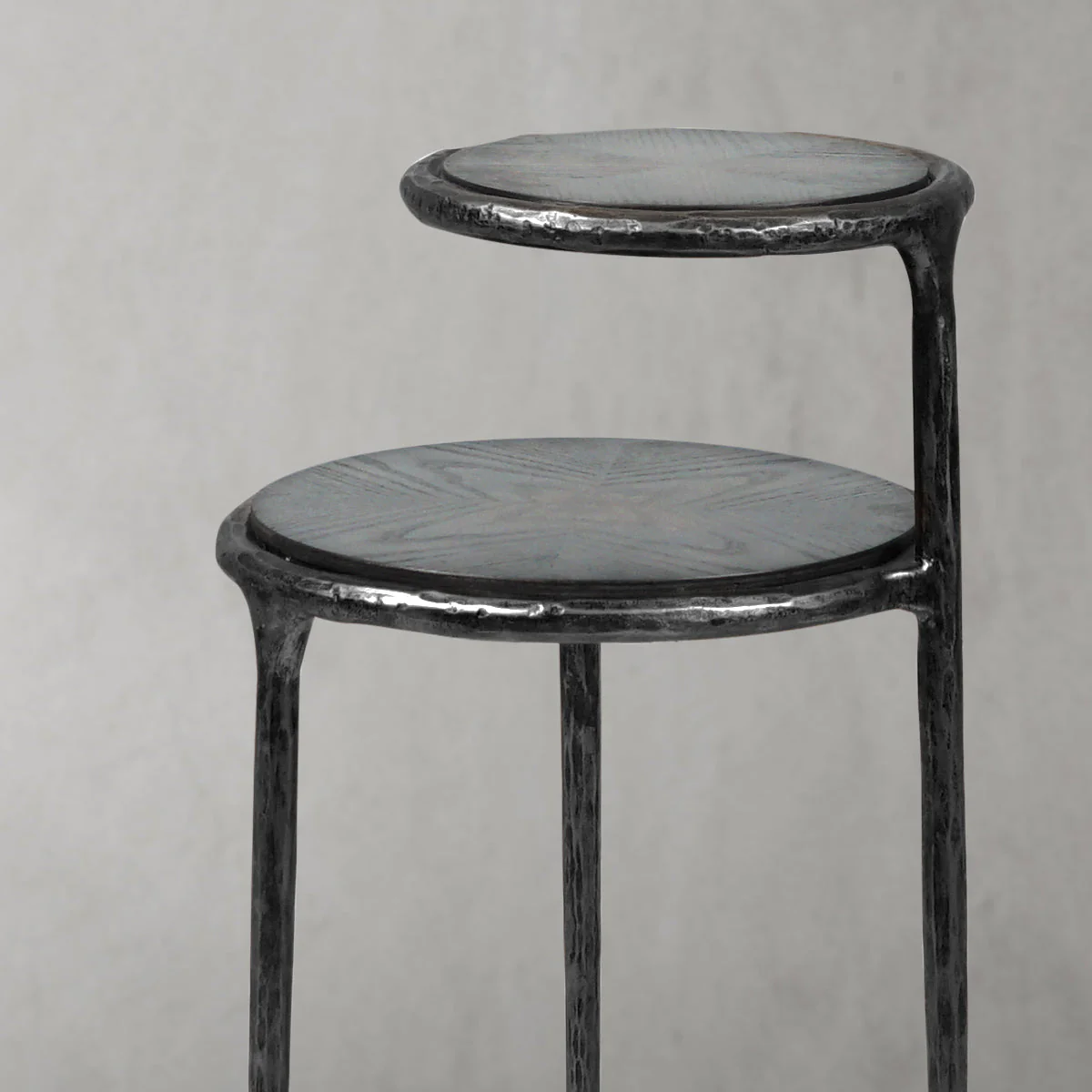 Hand-Forged Metal Tiered Accent Table - Image 13