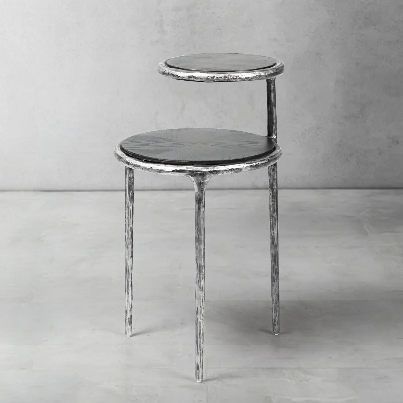 Hand-Forged Metal Tiered Accent Table - Image 14