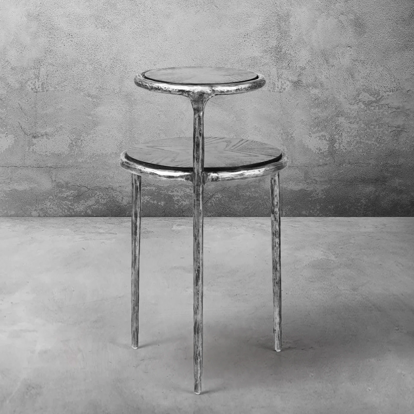 Hand-Forged Metal Tiered Accent Table - Image 18