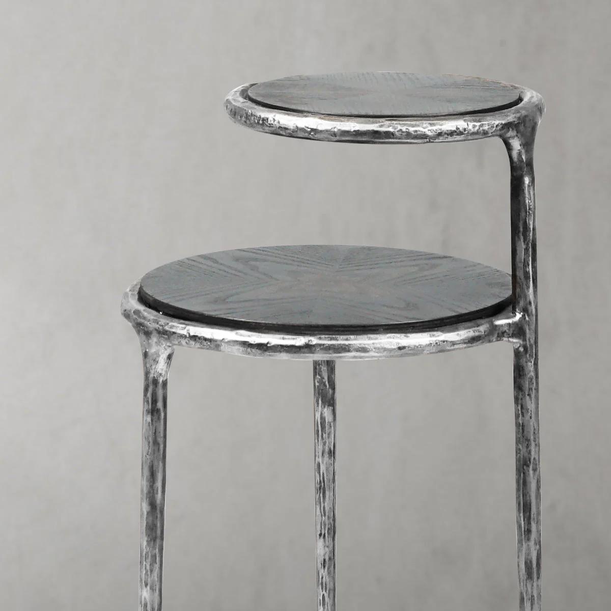 Hand-Forged Metal Tiered Accent Table - Image 19