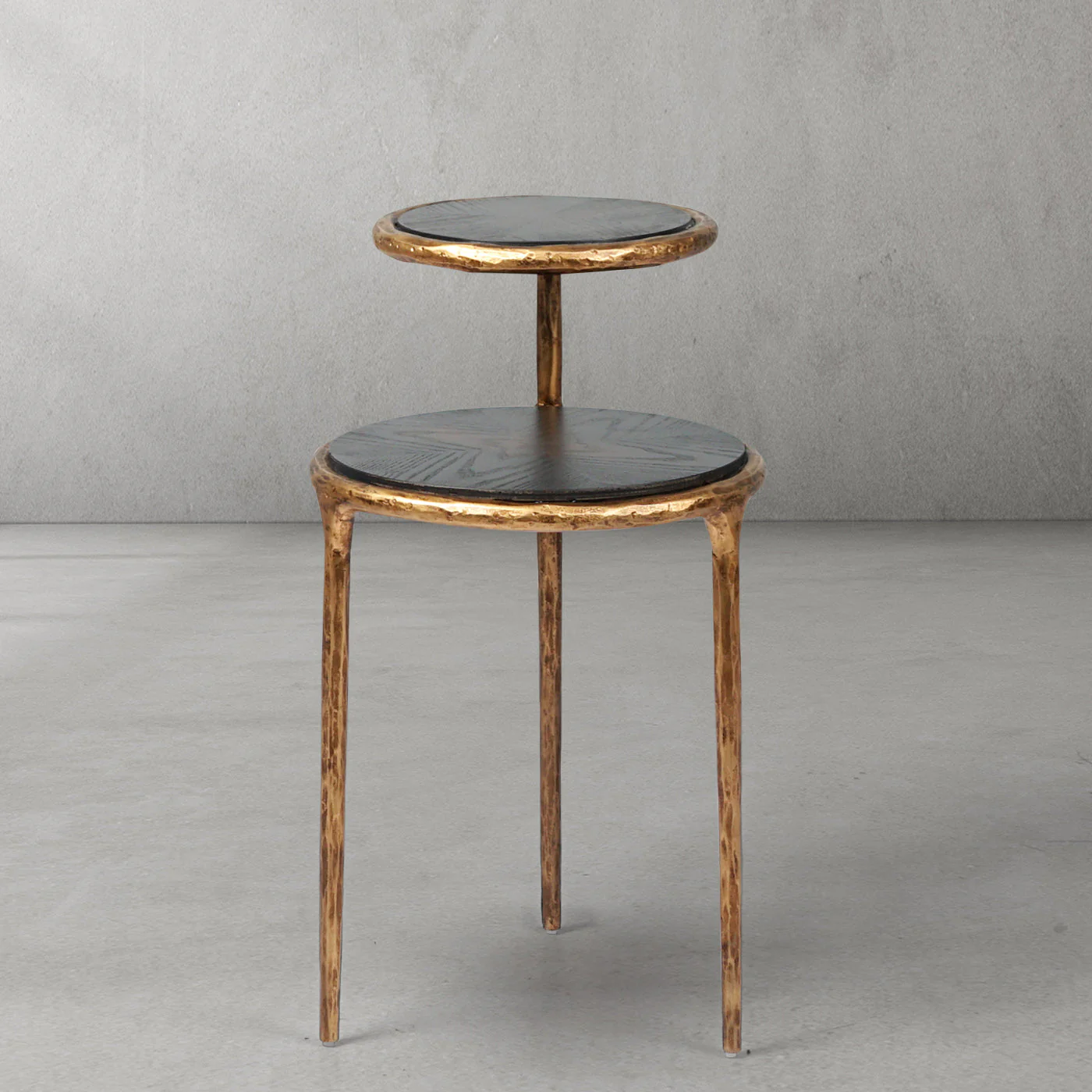 Hand-Forged Metal Tiered Accent Table - Image 2