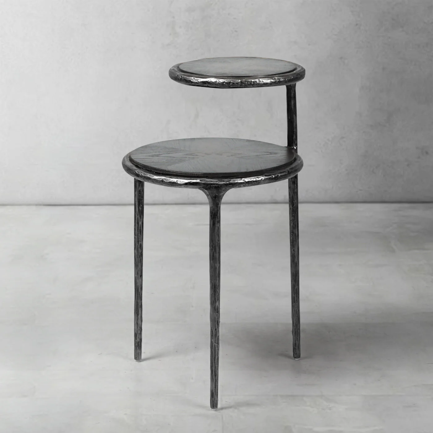 Hand-Forged Metal Tiered Accent Table - Image 22
