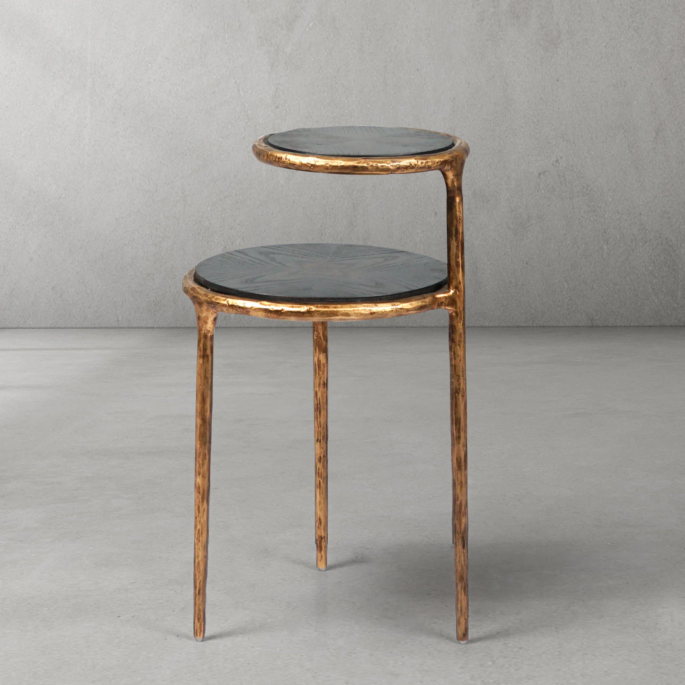 Hand-Forged Metal Tiered Accent Table - Image 3