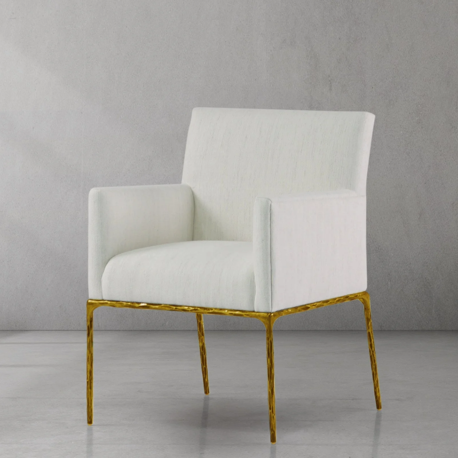 Hand-Forged Metal Track Fabric Lounge Armchair - Image 28