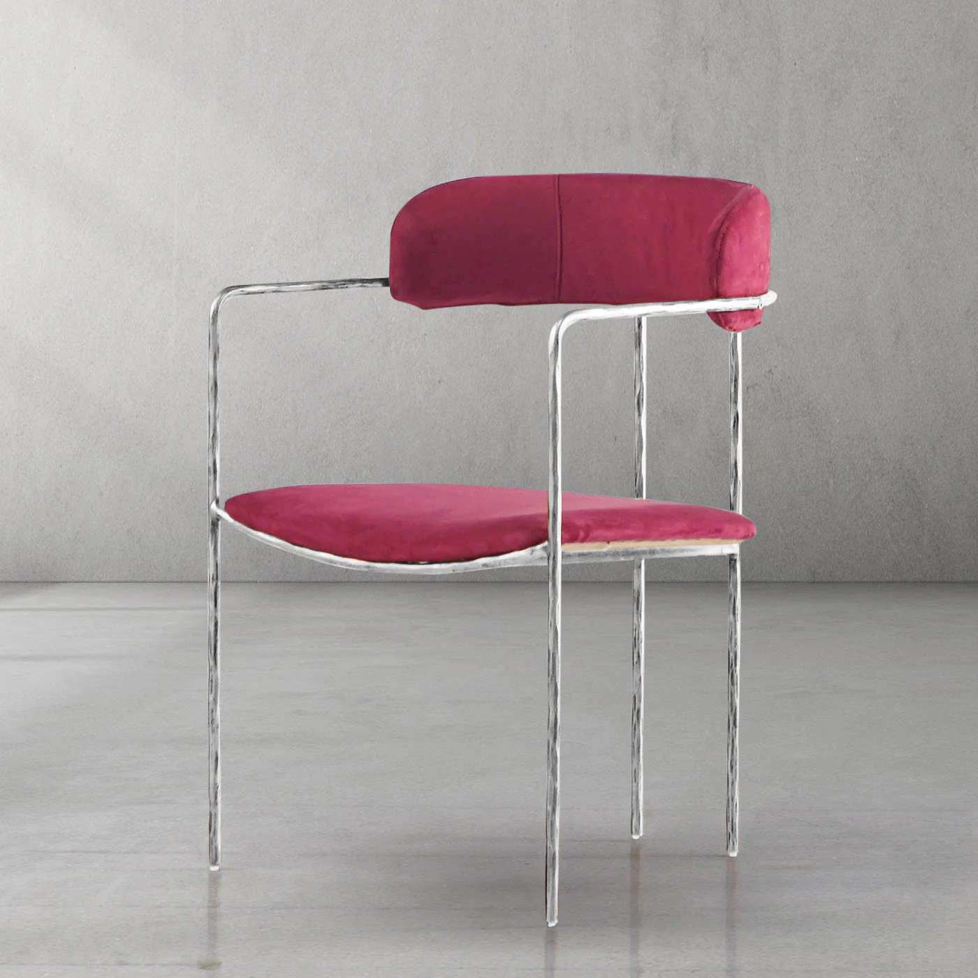 Hand-Forged Metal Vintage Armrest Bar Chair - Image 11