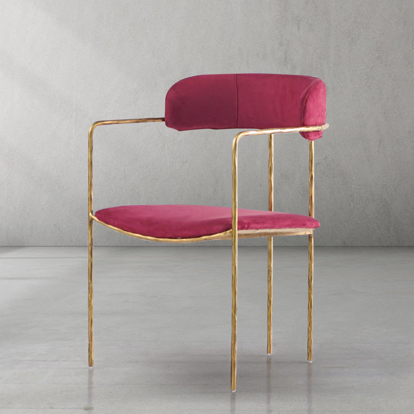 Hand-Forged Metal Vintage Armrest Dining Chair - Image 16