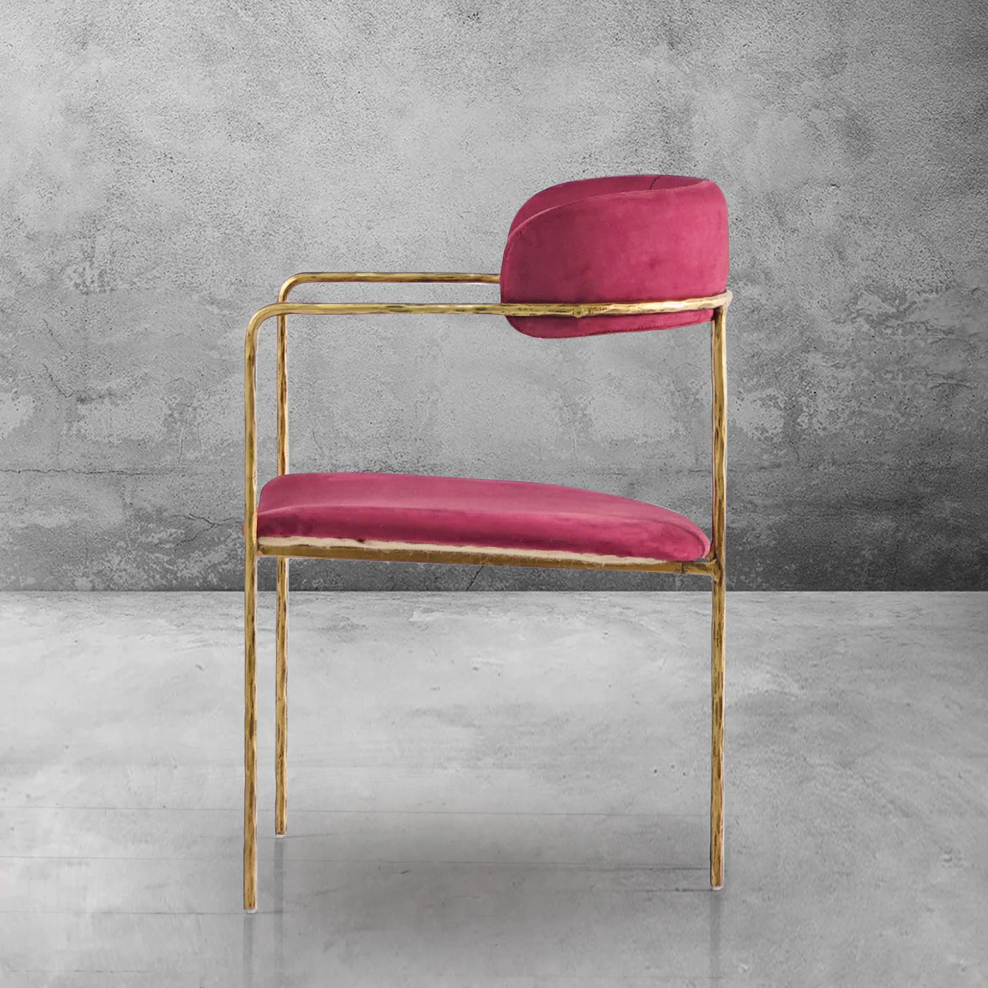 Hand-Forged Metal Vintage Armrest Dining Chair - Image 3