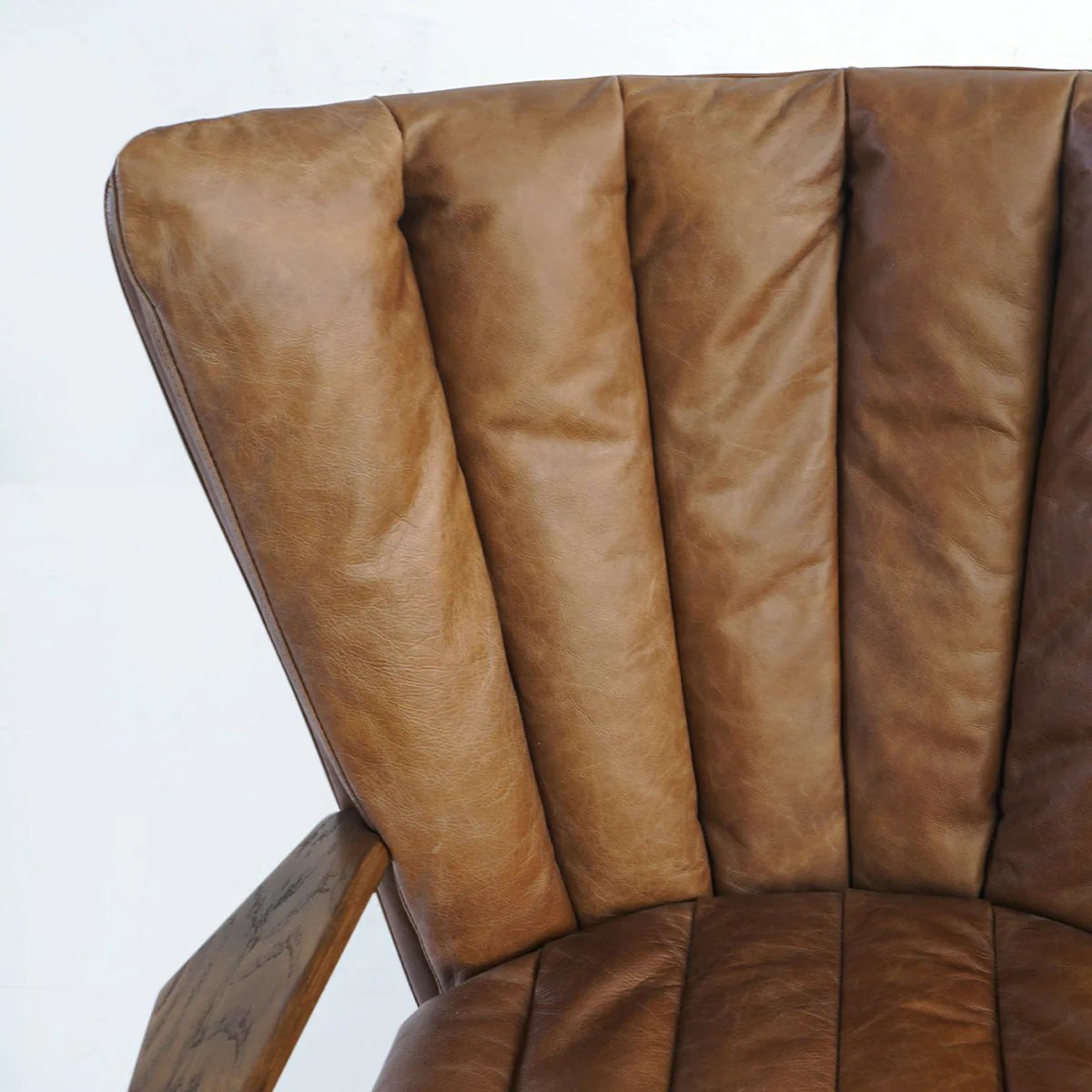 Hand-Forged Metal Vintage Leather Armchair Cigar Chair - Image 15