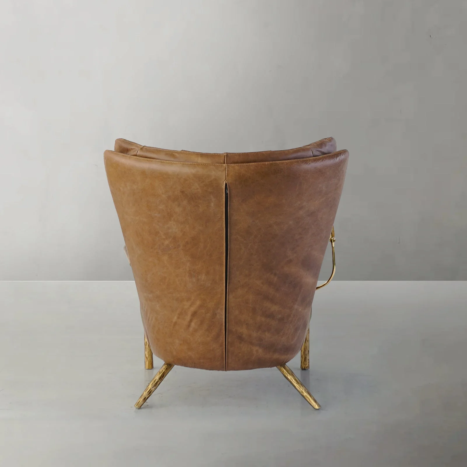 Hand-Forged Metal Vintage Leather Armchair Cigar Chair - Image 20