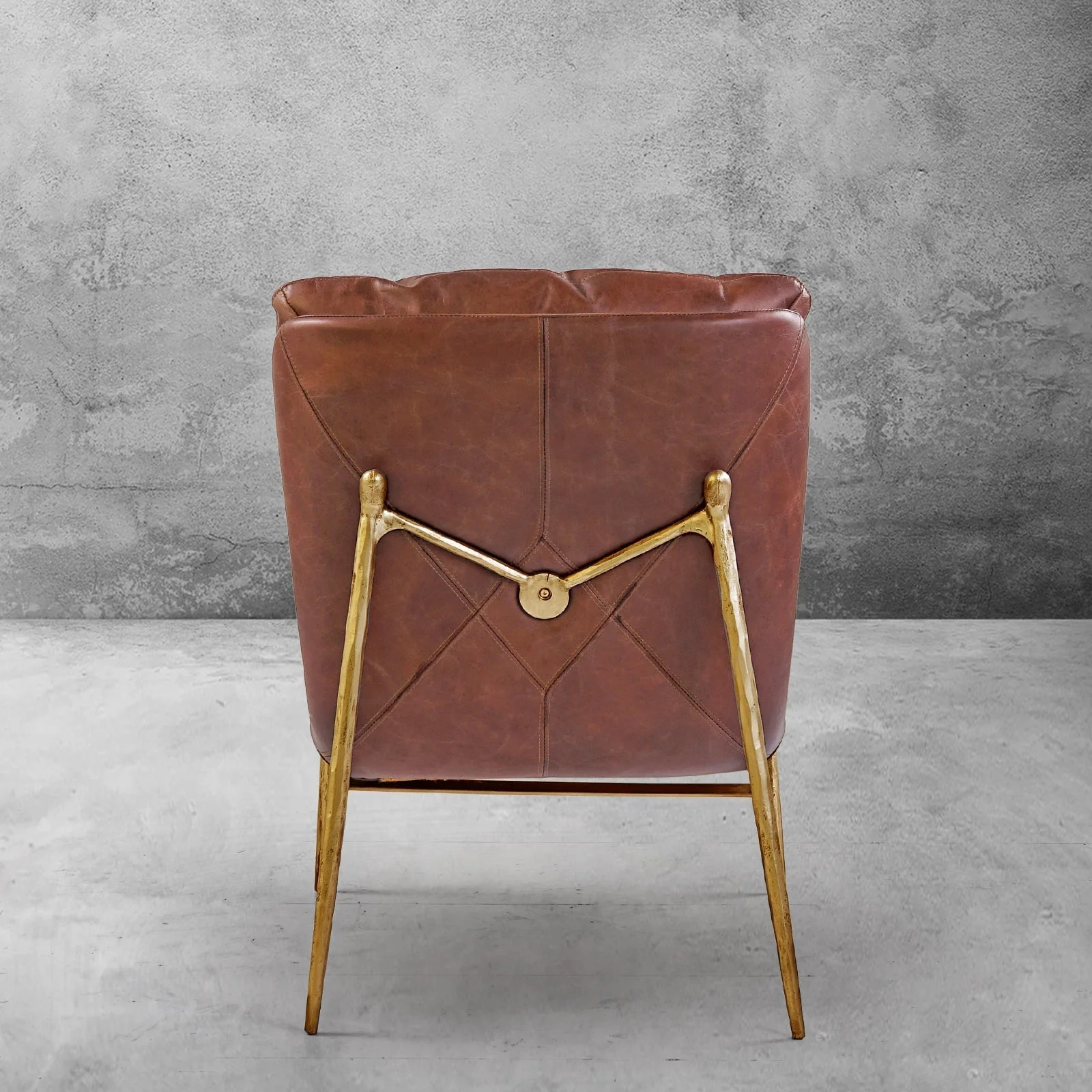 Hand-Forged Metal Vintage Leather Armrest Lounge Chair - Image 5