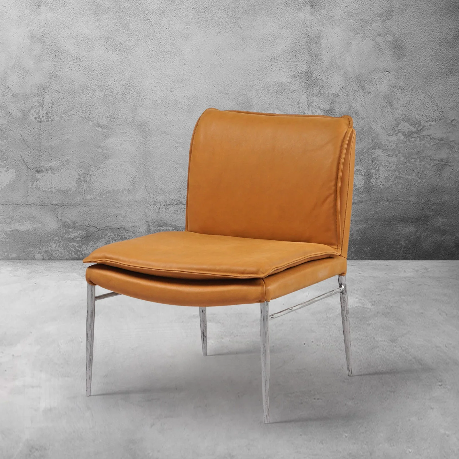 Hand-Forged Metal Vintage Leather Dining Chair - Image 14