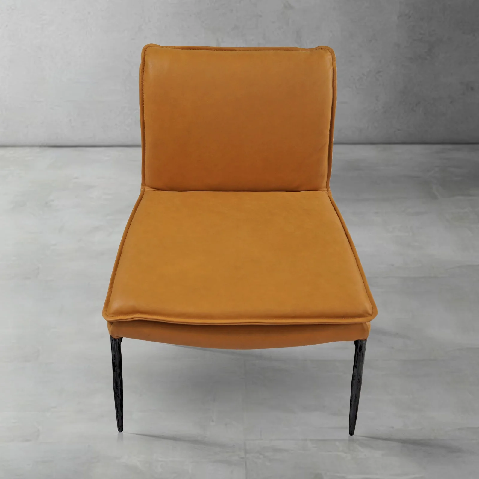 Hand-Forged Metal Vintage Leather Dining Chair - Image 3