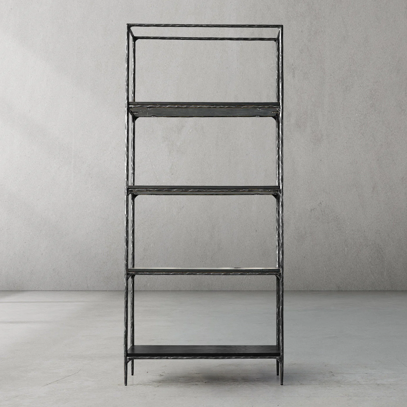 Hand-Forged Metal White Marble Shelving - Image 10