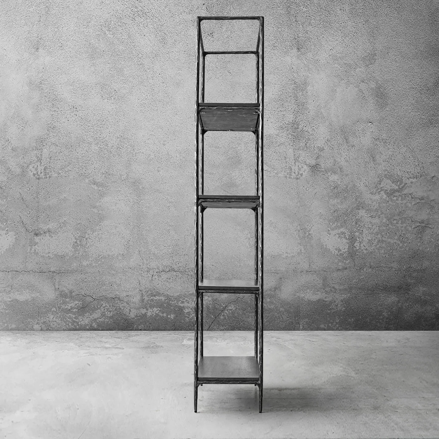 Hand-Forged Metal White Marble Shelving - Image 12