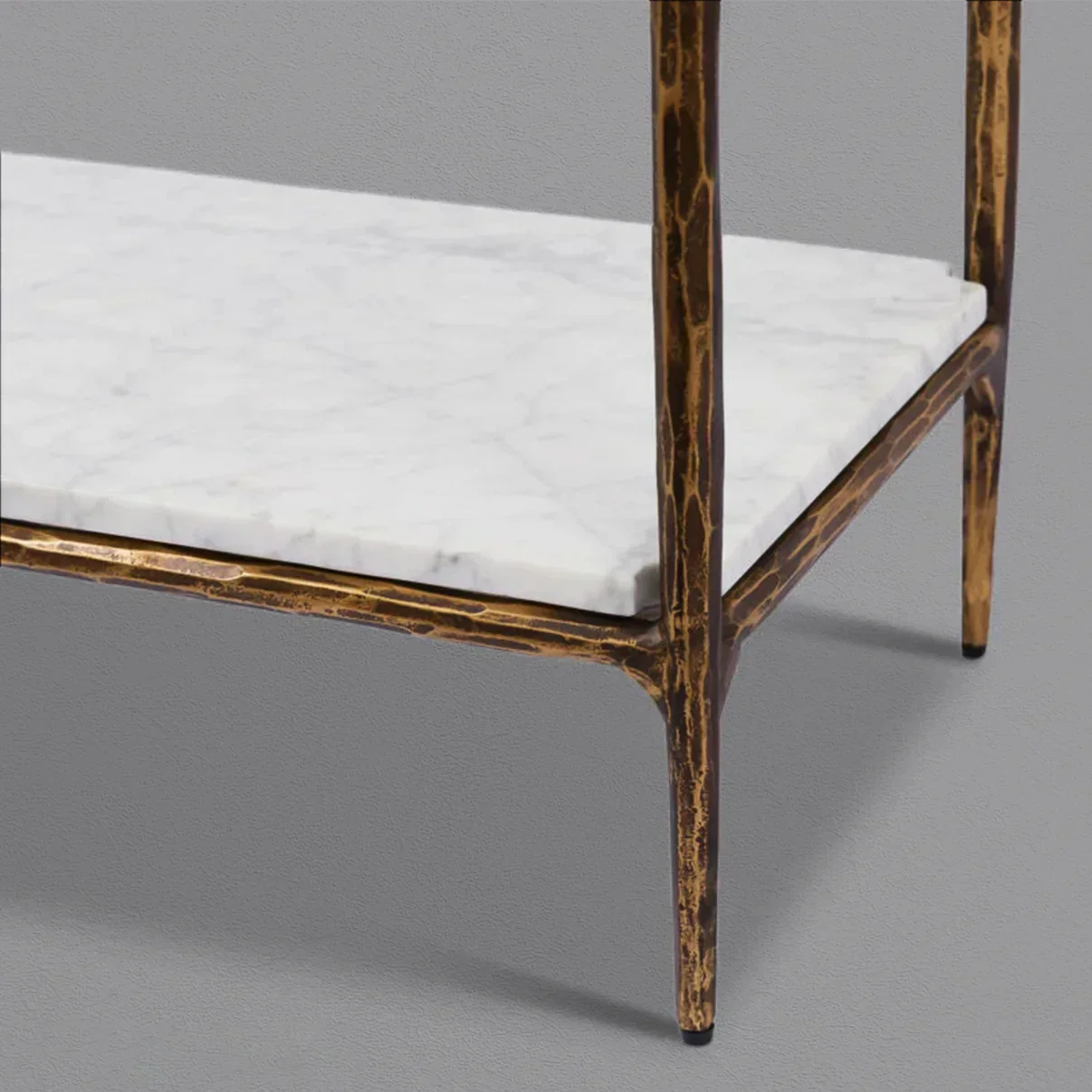 Hand-Forged Metal White Marble Shelving - Image 23