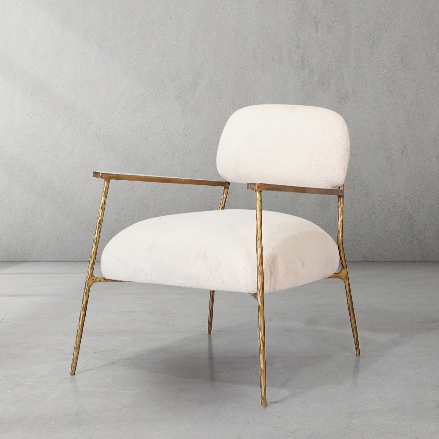 Hand-Forged Metal White Pure Wood Handrail Chair - Image 22