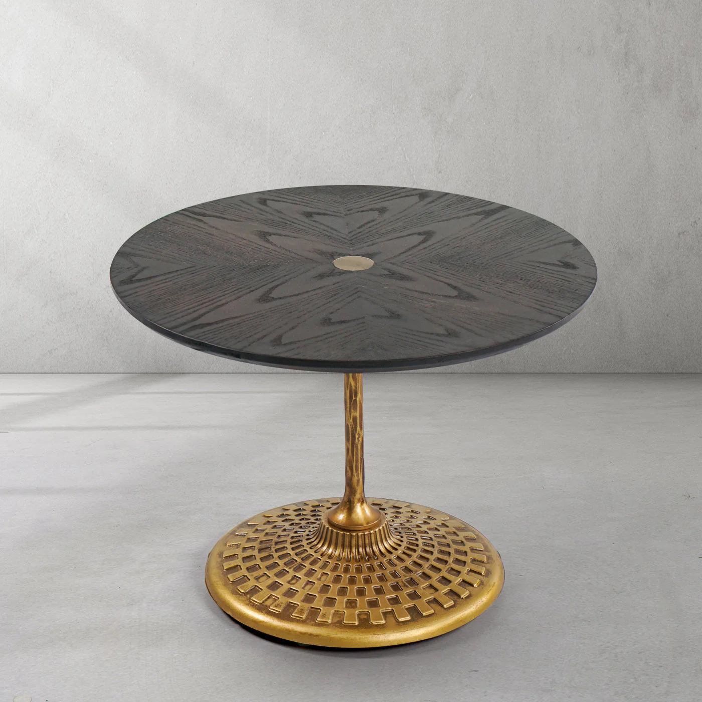 Hand-Forged Metal Wooden Side Table - Image 2