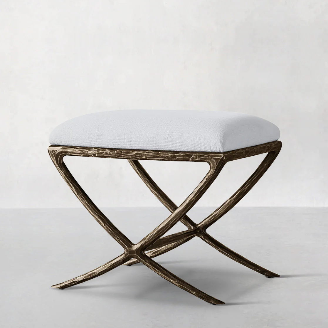 Hand-Forged Metal X-base Stool - Image 10
